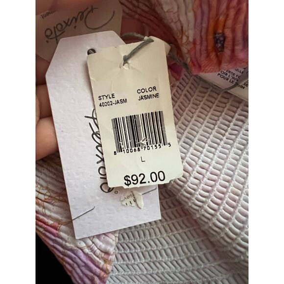 NWT Peixoto Women's Floral Prints Mariel Mini Skirt Shirred Waistband Pink SZ L - Picture 9 of 10